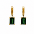 18k yellow gold drop earrings with green tourmaline and yellow sapphires