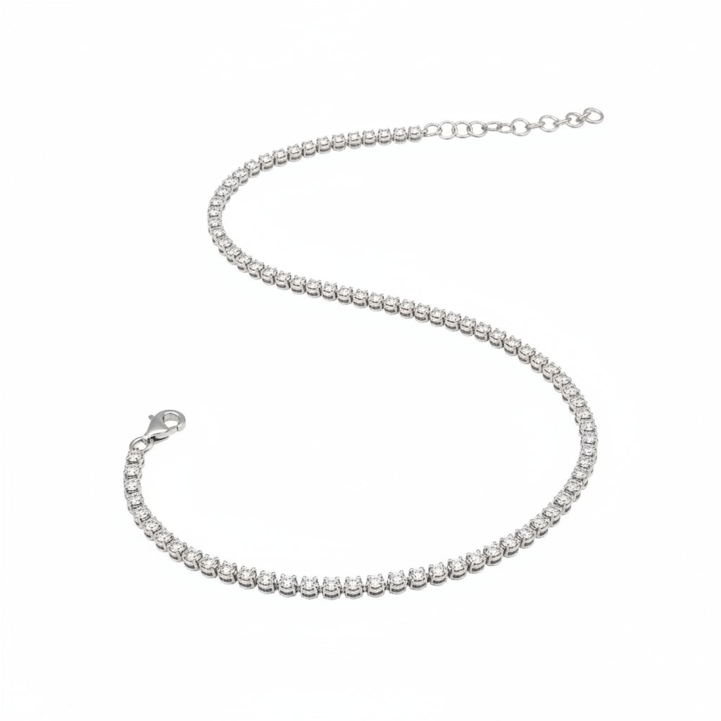 14k gold tennis necklace with 2.01 ctw round brilliant diamonds by Diamond Tales