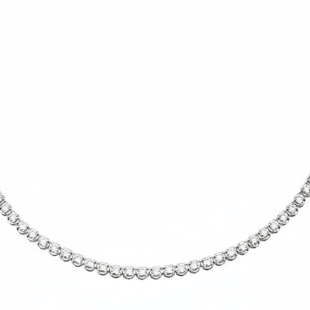 14k gold tennis necklace with 2.01 ctw round brilliant diamonds by Diamond Tales