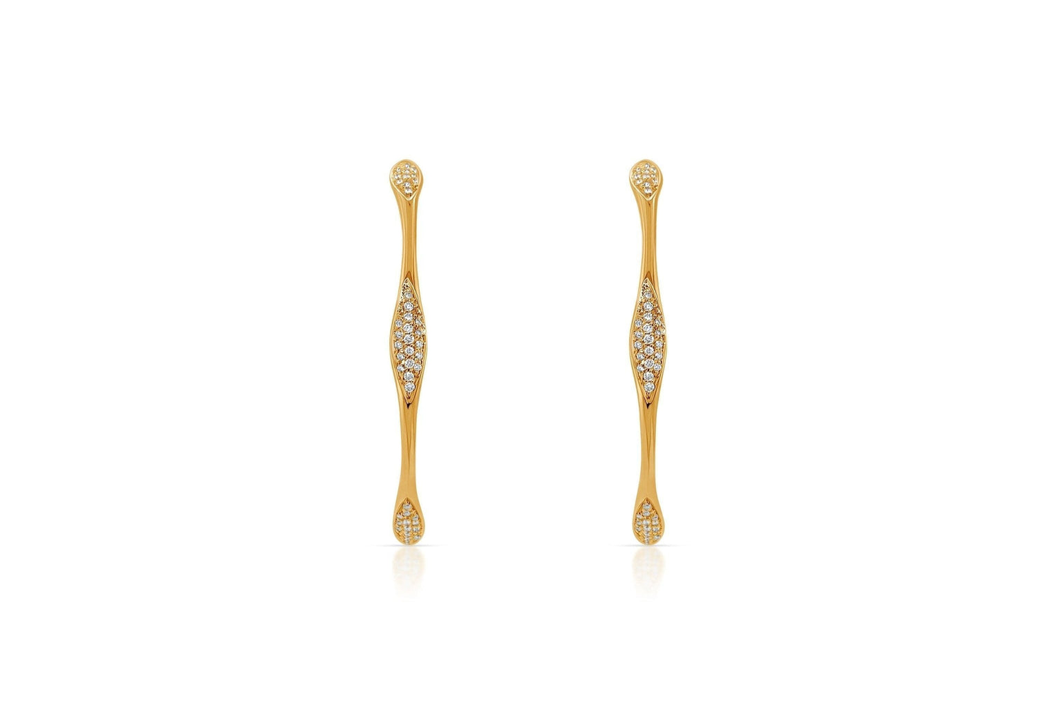 Earrings 18k Gold Round Hoops &amp; Diamonds