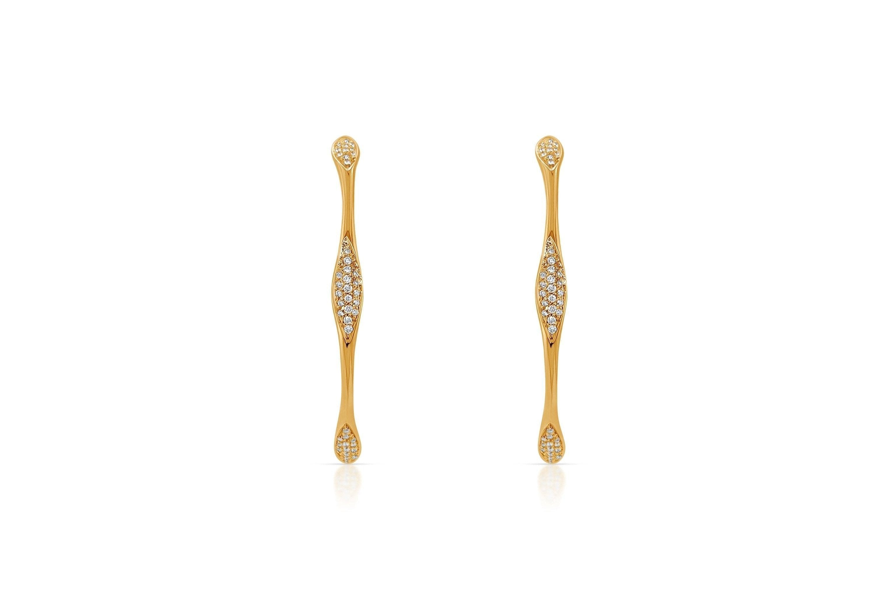 Earrings 18k Gold Round Hoops &amp; Diamonds