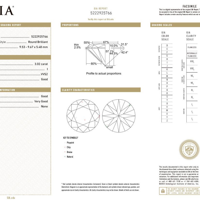 Platinum ring with 3.02 ctw GIA round diamond and pavé diamonds by Diamond Tales