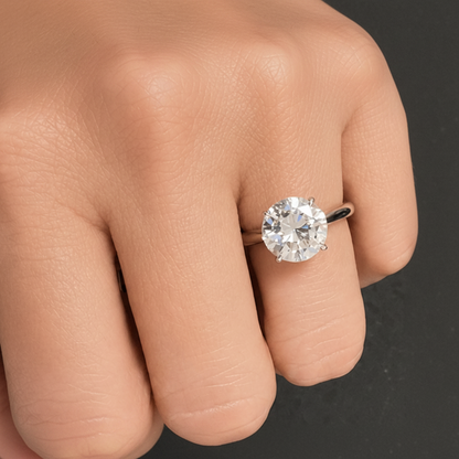 Platinum ring with 3.02 ctw GIA round diamond by Diamond Tales