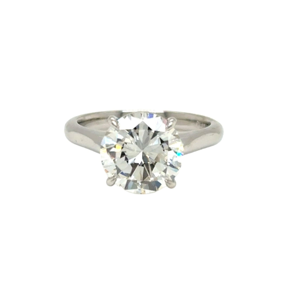 Platinum ring with 3.02 ctw GIA round diamond by Diamond Tales
