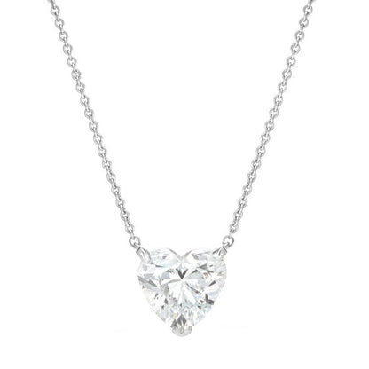 Platinum necklace with 3.02 ctw heart-shaped diamond by Diamond Tales