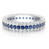 18k white gold full band ring with blue sapphires and round brilliant diamonds by Diamond Tales