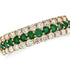 18k gold half band ring with emeralds and round brilliant diamonds by Diamond Tales