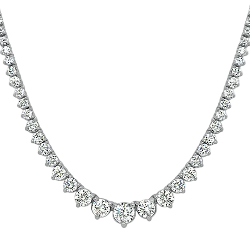 18k gold graduated diamond necklace with 5.20 ctw round brilliant diamonds by Diamond Tales
