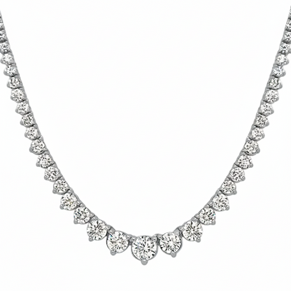 18k gold graduated diamond necklace with 5.20 ctw round brilliant diamonds by Diamond Tales