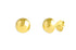 18k gold ball stud earrings, 6 mm polished spheres
