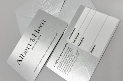 Albert Hern certificate of authenticity included with every Diamond Tales purchase