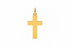 18k yellow gold plain cross pendant, 16 x 28 mm