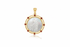 14k gold Our Lady of Mount Carmel medal with mother of pearl and rubies