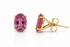 14k yellow gold stud earrings with 1.62 ct oval natural tourmalines