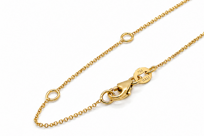 solid 14k yellow gold rolo link chain, detail view