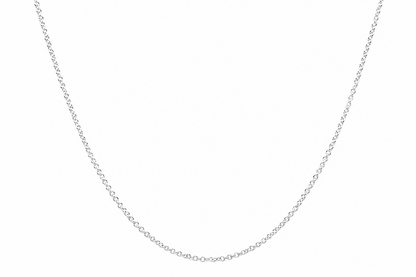 14k white gold rolo chain necklace, 18 inch adjustable