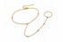 14k two tone gold diamond hand chain bracelet with attached ring