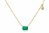 14kt yellow gold necklace with emerald-cut emerald and pavé diamond by Albert Hern