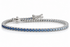 14kt white gold tennis bracelet with gradient of natural blue sapphires by Albert Hern