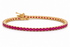 14kt yellow gold tennis bracelet with 54 natural rubies by Albert Hern