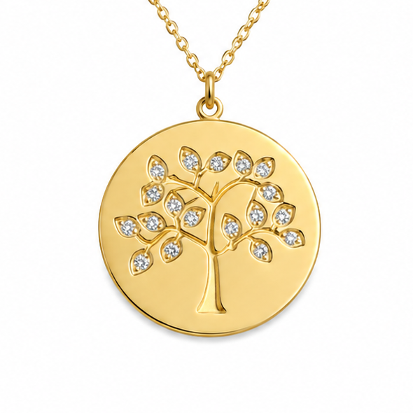 Pendant 14kt Yellow Gold Tree of Life &amp; Diamonds