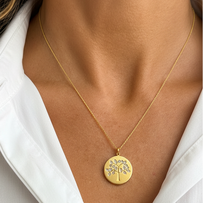 Pendant 14kt Yellow Gold Tree of Life &amp; Diamonds
