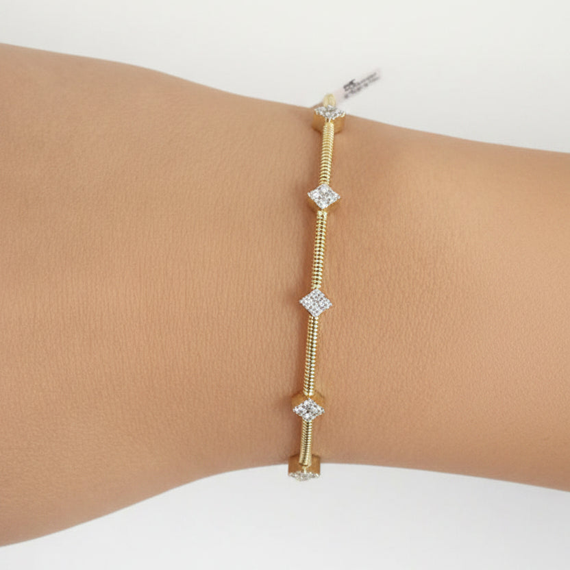 Diamond Open Bangle Bracelet 0.22 carats by Diamond Tales
