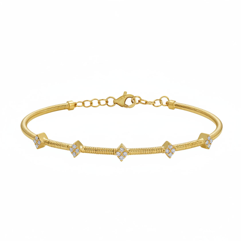 Diamond Open Bangle Bracelet 0.22 carats by Diamond Tales