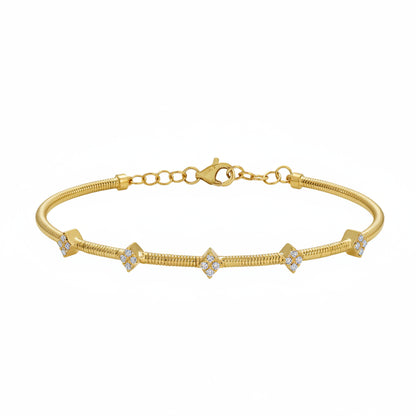 Diamond Open Bangle Bracelet 0.22 carats by Diamond Tales