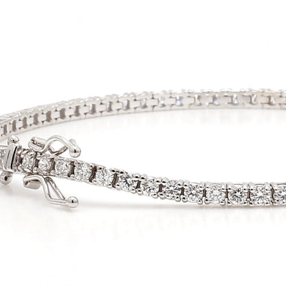 Lab grown round diamond tennis bracelet set in 14k white gold