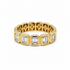 18k yellow gold ring with five emerald-cut diamonds, 1.01 ct total weight