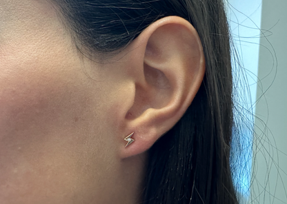 Mini Earrings 14k Gold Star and Ray Studs with Diamonds