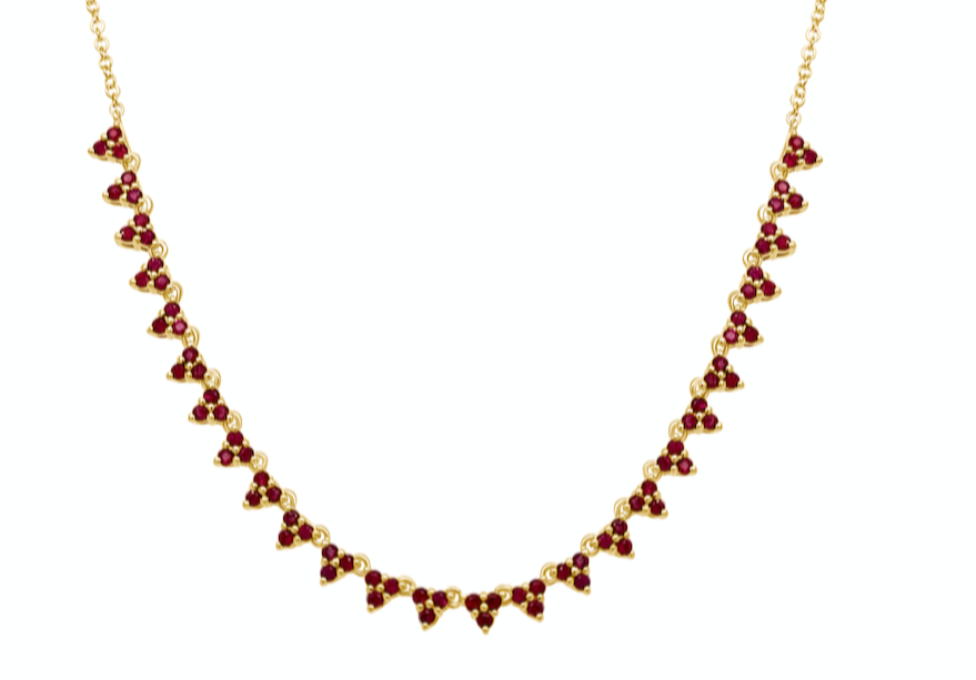 Necklace 14k Gold Rubies