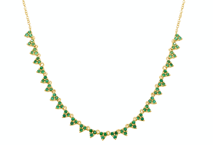 Necklace 14k Gold Emeralds