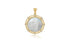 14k yellow gold medal pendant with mother of pearl and 0.14 ct diamonds