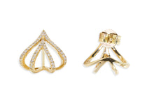 Load image into Gallery viewer, Earrings 14kt Gold Rounded Claw &amp; Diamonds
