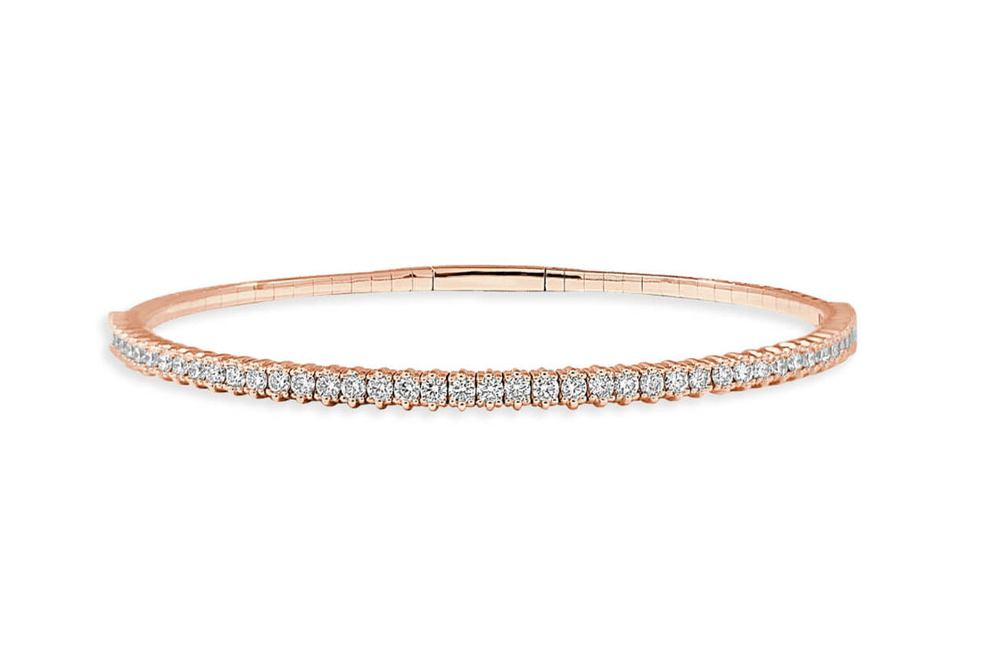 Bracelet 14kt Rose Gold &amp; Diamonds Bangle Tennis