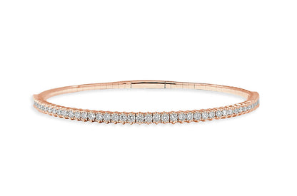 Bracelet 14kt Rose Gold &amp; Diamonds Bangle Tennis