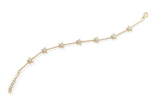 Load image into Gallery viewer, Bracelet 14kt Gold Stars &amp; Diamonds
