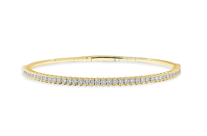 Bracelet 14kt Yellow Gold &amp; Diamonds Bangle Tennis