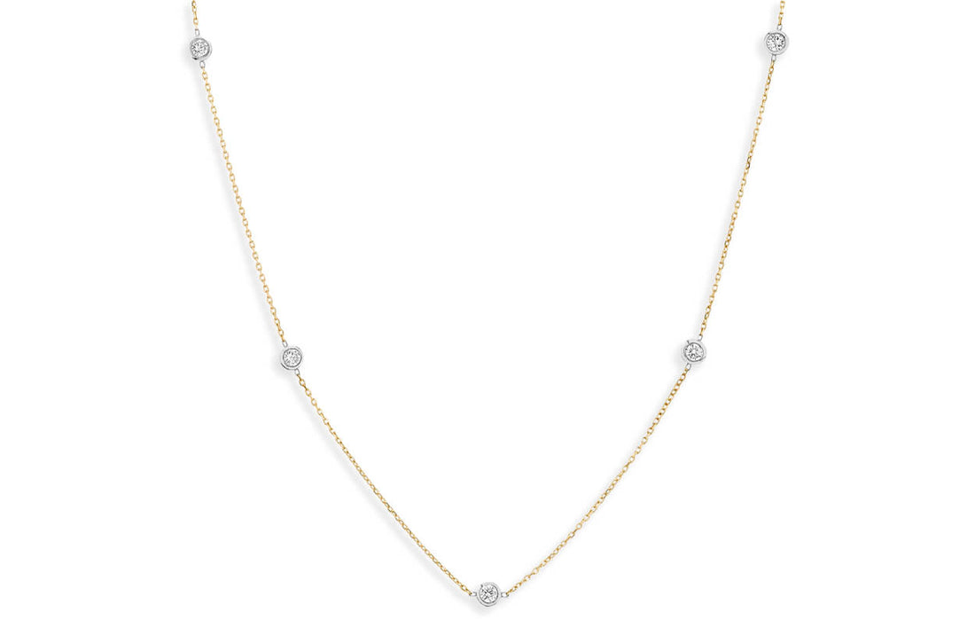 Necklace 18kt Yellow Gold Diamond by the Yard Chain 24 inches
