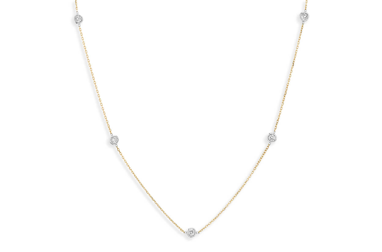 Necklace 18kt Yellow Gold Diamond by the Yard Chain 24 inches