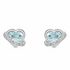 18k gold aquamarine heart and diamond earrings by Diamond Tales