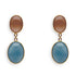 18k gold aquamarine and moonstone oval earrings by Diamond Tales