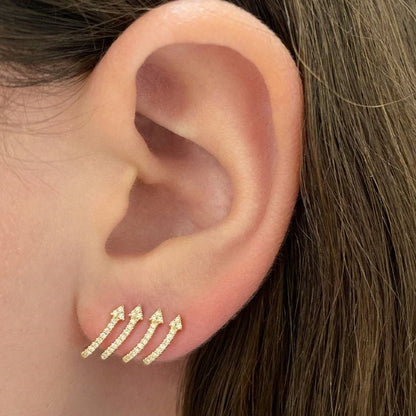 14k gold arrow lobe stud earrings by Diamond Tales
