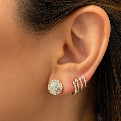 14k gold arrow lobe stud earrings by Diamond Tales