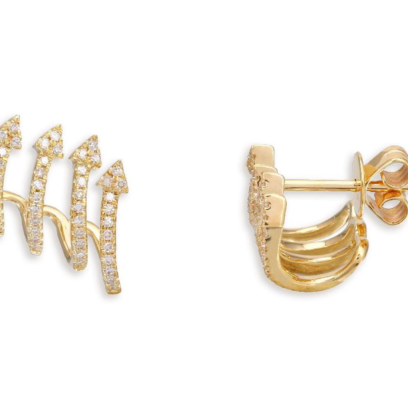 14k gold arrow lobe stud earrings by Diamond Tales