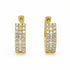 18k yellow gold baguette and diamond hoop earrings by Diamond Tales