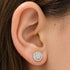 18k gold stud earrings with baguette and round brilliant-cut diamonds totaling 0.46 carats