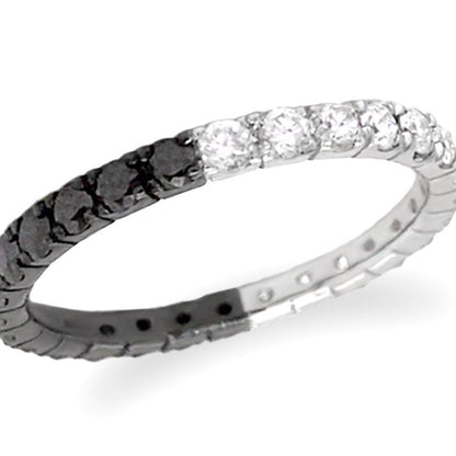 18k gold eternity band with alternating black and white diamonds